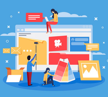Creative studio scene for a casual mobile game company
